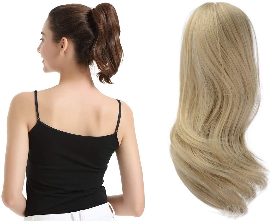 BARSDAR 10 Inch Clip in Ponytail Hair Extensions Short Curly Synthetic Hair Piece for Women (24/613-Light Blonde mix Bleach Blonde Evenly) BARSDAR 10 Inch Clip in Ponytail Hair Extensions Short Curly Synthetic Hair Piece for Women (24/613-Light Blonde mix Bleach Blonde Evenly)