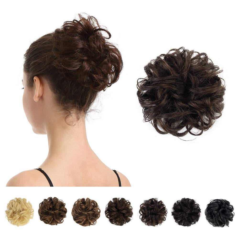 BARSDAR 100% Human Hair Bun, Brown Hair Messy Bun Extensions Human Hair Rose Bun Hair Piece Curly Hair Bun Hairpieces for Women Girls Real Hair Bun Natural Updo Tousled Chignons Daily (Dark brown) BARSDAR 100% Human Hair Bun, Brown Hair Messy Bun Extensions Human Hair Rose Bun Hair Piece Curly Hair Bun Hairpieces for Women Girls Real Hair Bun Natural Updo Tousled Chignons Daily (Dark brown)